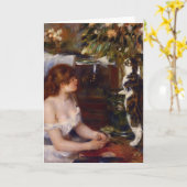Pierre-Auguste Renoir- Meisje en Kat Kaart (Gele Bloem)