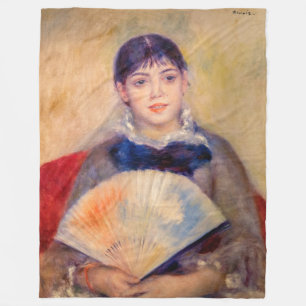 Pierre-Auguste Renoir - Meisje met een fan Fleece Deken
