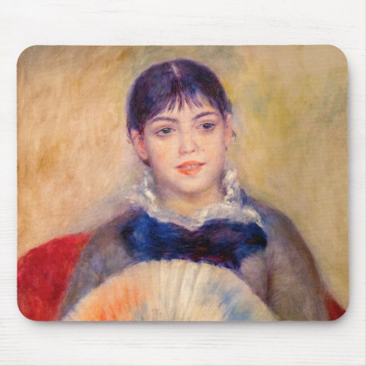 Pierre-Auguste Renoir - Meisje met een fan Muismat (Voorkant)