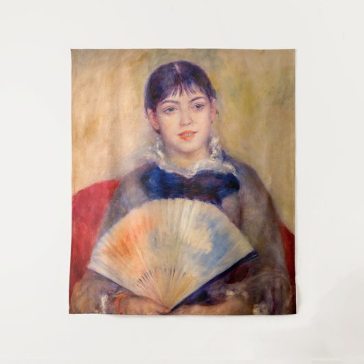 Pierre-Auguste Renoir - Meisje met een fan Wandkleed (Voorkant)