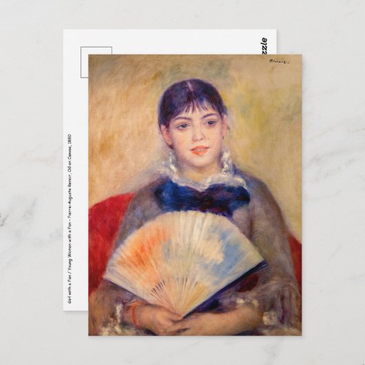 Pierre-Auguste Renoir - Meisje met een waaier Briefkaart (Voorkant / Achterkant)