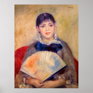 Pierre-Auguste Renoir - Meisje met een waaier Poster