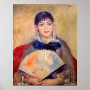 Pierre-Auguste Renoir - Meisje met een waaier Poster