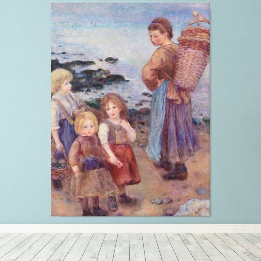 Pierre Auguste Renoir Mussel Fishers in Berneval Canvas Afdruk (Insitu (Houten vloer))
