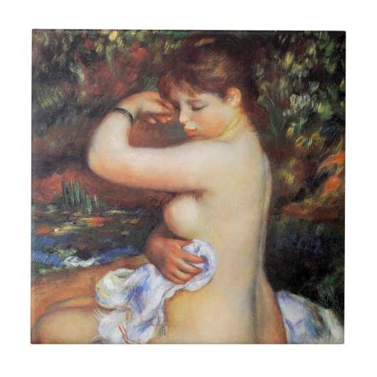 Pierre Auguste Renoir - Na het baden Tegeltje (Voorkant)