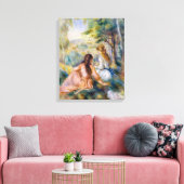 Pierre-Auguste Renoir - Op het weiland Canvas Afdruk (Insitu (Woonkamer))