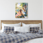 Pierre-Auguste Renoir - Op het weiland Canvas Afdruk (Insitu (Slaapkamer))