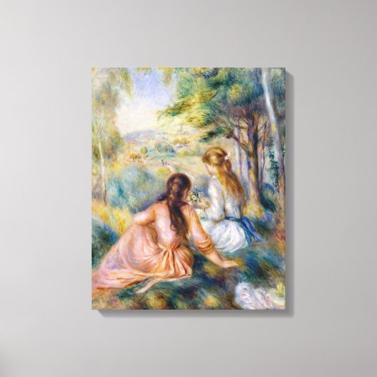 Pierre-Auguste Renoir - Op het weiland Canvas Afdruk (Voorkant)