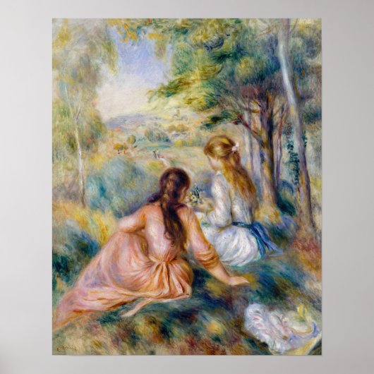 Pierre-Auguste Renoir - Op het weiland Poster (Voorkant)