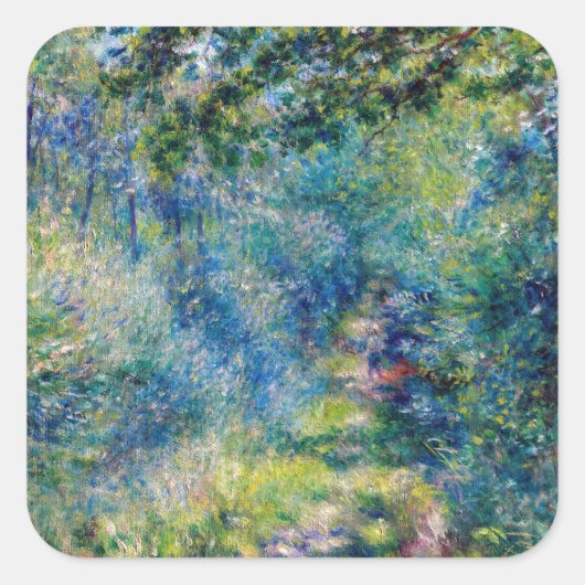 Pierre-Auguste Renoir - Pad in het bos Vierkante Sticker (Voorkant)