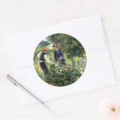 Pierre-Auguste Renoir Painting, druppelbloemen, Ronde Sticker (Envelop)