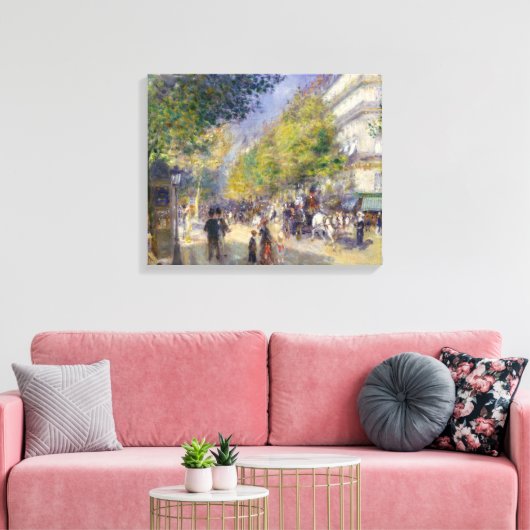 Pierre-Auguste Renoir - Parijs, Grands Boulevards Canvas Afdruk (Insitu (Woonkamer))