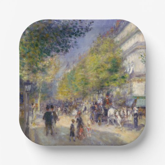 Pierre-Auguste Renoir - Parijs, Grands Boulevards Papieren Bordje (Voorkant)