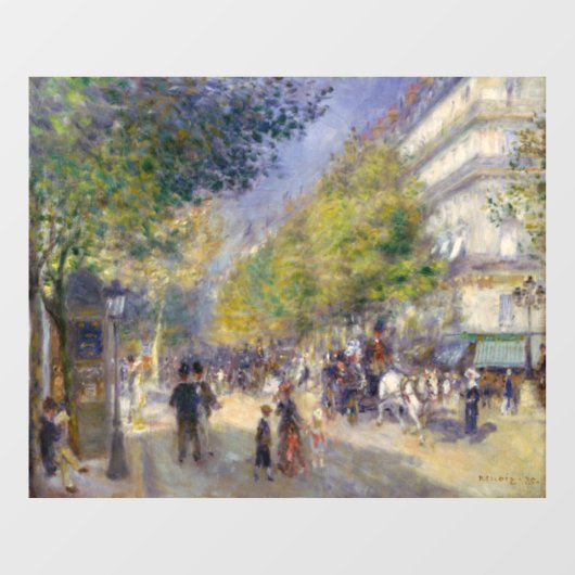 Pierre-Auguste Renoir - Parijs, Grands Boulevards Raamsticker (Vel)