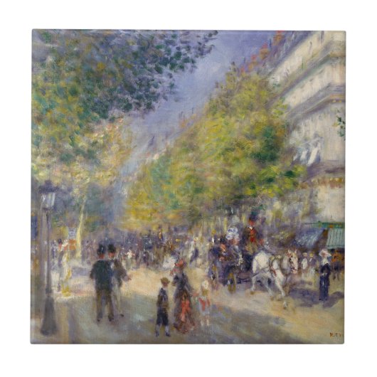 Pierre-Auguste Renoir - Parijs, Grands Boulevards Tegeltje (Voorkant)