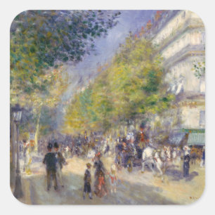 Pierre-Auguste Renoir - Parijs, Grands Boulevards Vierkante Sticker