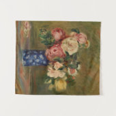 Pierre Auguste Renoir Pink Blue Bouquet van Rozen Wandkleed (Voorkant (horizontaal))