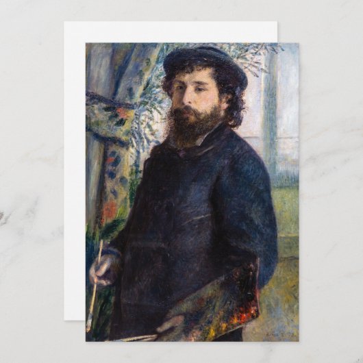 Pierre Auguste Renoir - Portret van Claude Monet Kaart (Voorkant / Achterkant)