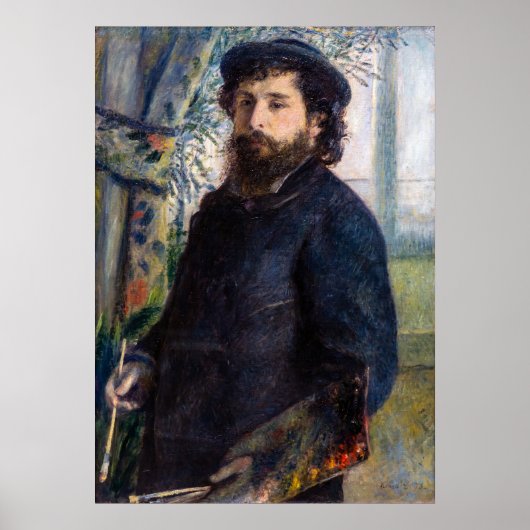 Pierre Auguste Renoir - Portret van Claude Monet Poster (Voorkant)