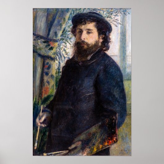 Pierre Auguste Renoir - Portret van Claude Monet Poster (Voorkant)