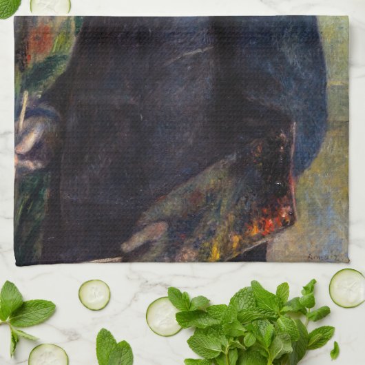 Pierre Auguste Renoir - Portret van Claude Monet Theedoek (Gevouwen)