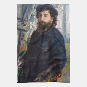 Pierre Auguste Renoir - Portret van Claude Monet Theedoek
