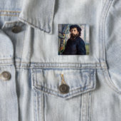 Pierre Auguste Renoir - Portret van Claude Monet Vierkante Button 5,1 Cm (In situ)