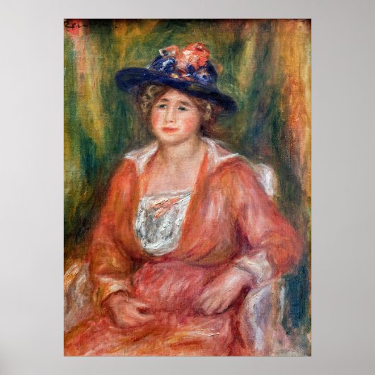 Pierre-Auguste Renoir - Portret van Seated Woman Poster (Voorkant)