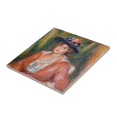 Pierre-Auguste Renoir - Portret van Seated Woman Tegeltje (Zijkant)