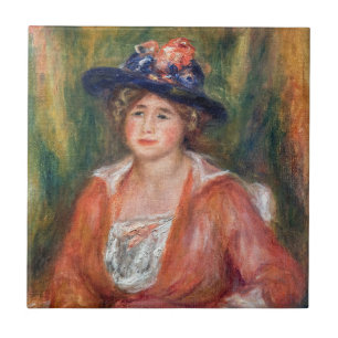 Pierre-Auguste Renoir - Portret van zittende vrouw Tegeltje