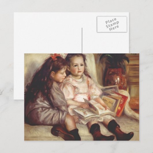 Pierre-Auguste Renoir - Portretten van twee kinder Briefkaart (Voorkant / Achterkant)