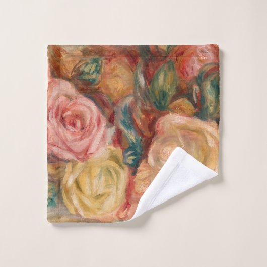 Pierre-Auguste Renoir - Rozen Bad Handdoek (Wasdoekje)