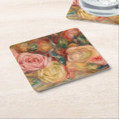 Pierre-Auguste Renoir - Rozen Kartonnen Onderzetters (Schuin)
