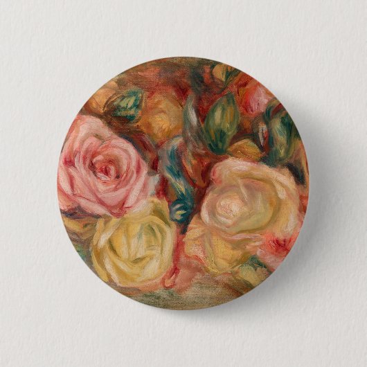 Pierre-Auguste Renoir - Rozen Ronde Button 5,7 Cm (Voorkant)