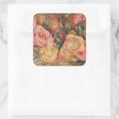 Pierre-Auguste Renoir - Rozen Vierkante Sticker (Tas)
