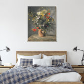 Pierre Auguste Renoir schilderen, bloemen in een v Canvas Afdruk (Insitu (Slaapkamer))