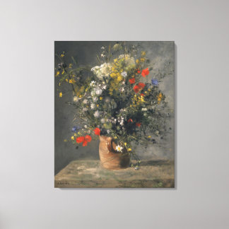 Pierre Auguste Renoir schilderen, bloemen in een v Canvas Afdruk