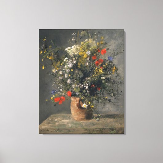 Pierre Auguste Renoir schilderen, bloemen in een v Canvas Afdruk (Voorkant)