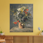Pierre Auguste Renoir schilderen, bloemen in een v Canvas Afdruk (Insitu (Woonkamer))