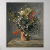 Pierre Auguste Renoir schilderen, bloemen in een v Poster (Voorkant)