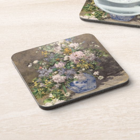 Pierre-Auguste Renoir Spring Bouquet Bier Onderzetter (Linkerzijde)