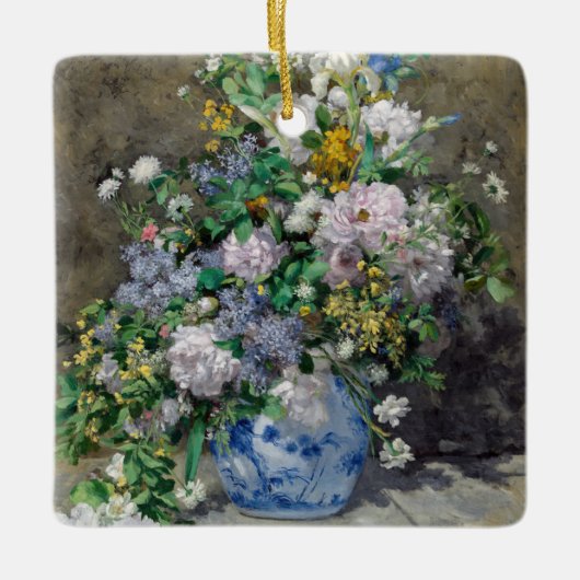 Pierre-Auguste Renoir - Spring Bouquet Keramisch Ornament (Voorkant)