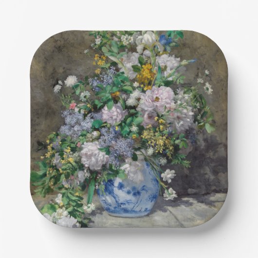Pierre-Auguste Renoir - Spring Bouquet Papieren Bordje (Voorkant)