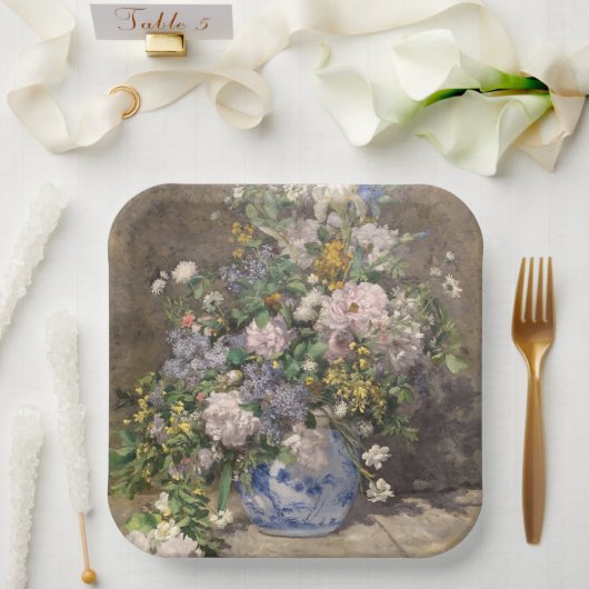 Pierre-Auguste Renoir Spring Bouquet Papieren Bordje (Huwelijk)