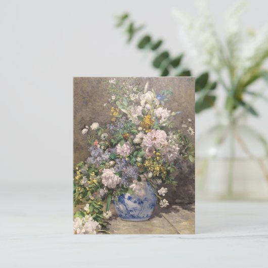 Pierre-Auguste Renoir Spring Bouquet RSVP Kaartje (Staand voorkant)
