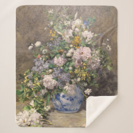 Pierre-Auguste Renoir Spring Bouquet Sherpa Deken
