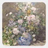 Pierre-Auguste Renoir Spring Bouquet Vierkante Sticker (Voorkant)