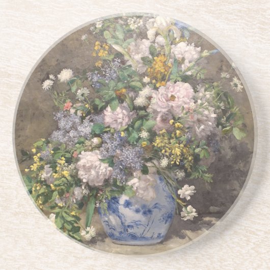 Pierre-Auguste Renoir Spring Bouquet Zandsteen Onderzetter (Voorkant)