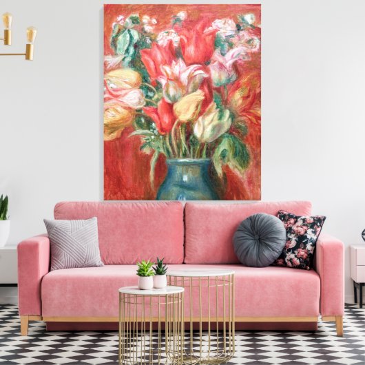 Pierre-Auguste Renoir - Tulip Bouquet Canvas Afdruk (Insitu (Woonkamer))