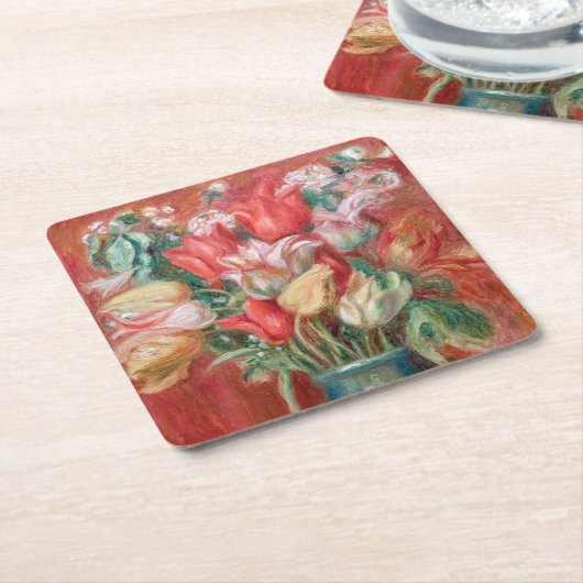 Pierre-Auguste Renoir - Tulip Bouquet Kartonnen Onderzetters (Schuin)